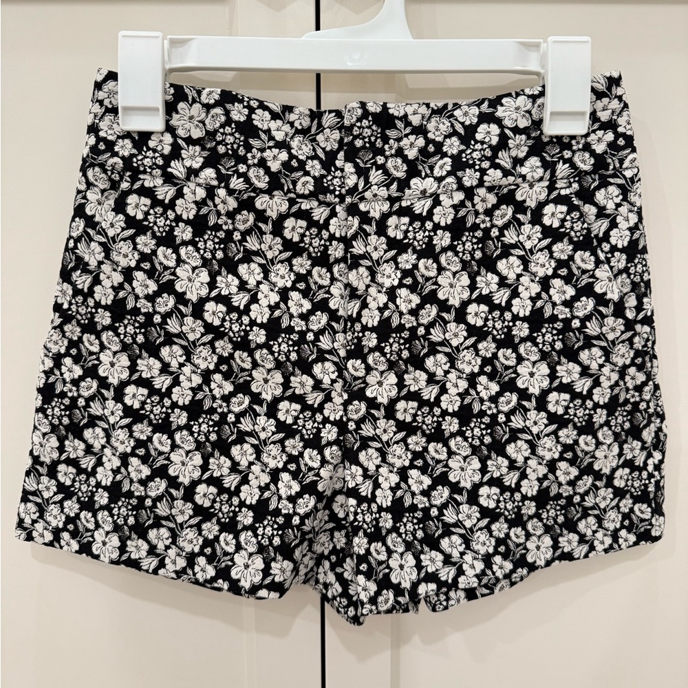 Alice + Olivia Black and White Floral Shorts